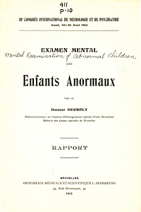 Examen mental des enfants anormaux