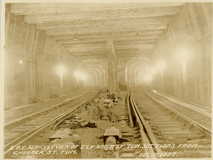 East Boston tunnel alterations - South view of east and west tunnel sections - Chelsea Street tunnel