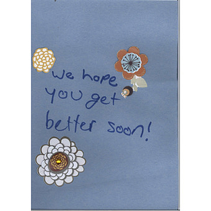 "Get better soon" card from a Girl Scout in Casa Grande, Arizona