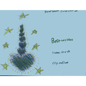 Card addressed to Boston from an Oakland child