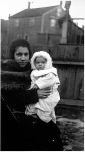 Mother and child in the Back Central Street neighborhood. [02]