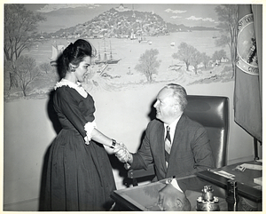 Mayor John F. Collins with unidentified woman