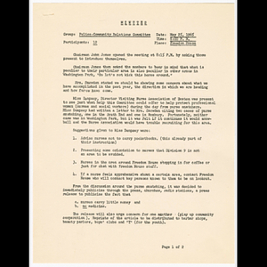 Minutes for Police-Community Relations Committee meeting on May 25, 1965