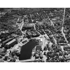 Center area, industrial buildings and residential area, Sanford, ME