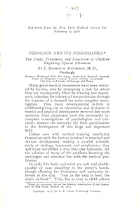 Pedology and its possibilities: the study, treatment, and education of children requiring special attention