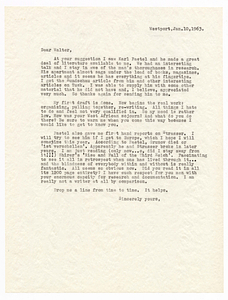 Letter from Catherine Hirsch to Walter Lacqueur, January 10, 1963