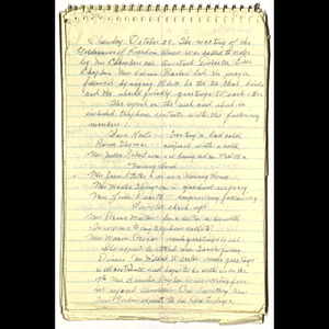 Minutes of Goldenaires meeting held October 28, 1982