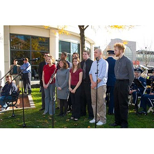 A capella group, the Downbeats, at the Veterans Memorial dedication ceremony