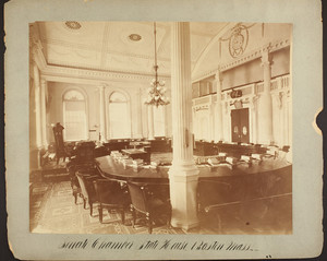 Interior view of the Senate Chamber in the Massachusetts State House