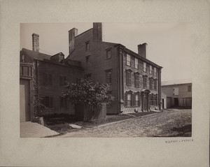Exterior view of the west facade, Royall House, Medford, Mass., undated