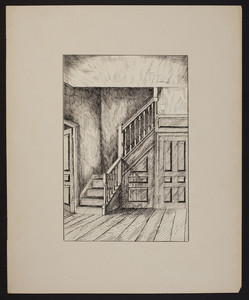 Early New England Interiors. [Nichols House, now Pierce-Nichols House, side staircase.]