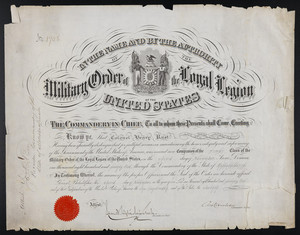 Military Order of the Loyal Legion membership certificate