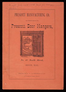 Prescott Door Hangers, Prescott Manufacturing Co., No. 41 North Street, Bosotn, Mass.