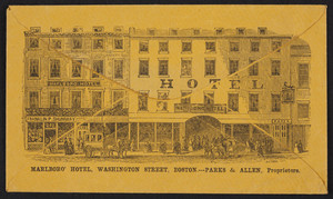 Envelope for The Marlboro' Hotel, Washington Street, Boston, Mass., undated