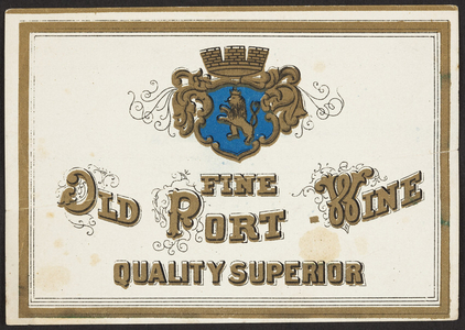 Label for Fine Old Port-Wine, location unknown, undated