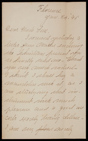 [Elizabeth Casey] to Thomas Lincoln Casey, January 24, 1895