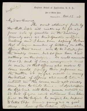 [William] R. King to Thomas Lincoln Casey, October 13, 1888