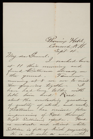 Bernard R. Green to Thomas Lincoln Casey, September 4, 1890