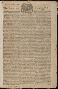 The Boston Evening-Post, 22 August 1768 (includes supplement)