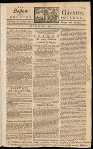 The Boston-Gazette, and Country Journal, 1 April 1771