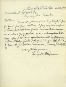 Letter from Benjamin Smith Lyman to International Textbook Co.