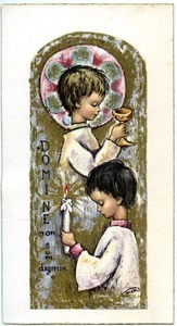 Holy card: two children