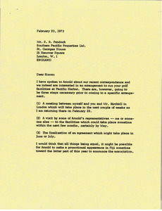 Letter from Mark H. McCormack to Simon B. Pendock