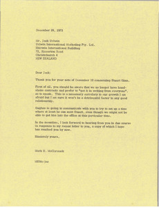 Letter from Mark H. McCormack to Jack Urlwin