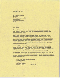 Letter from Mark H. McCormack to Gregory B. Peters
