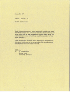 Memorandum from Mark H. McCormack to Arthur J. Lafave