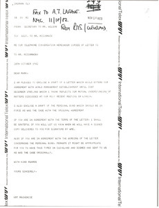 Telex prinotut from K. R. T. Mackenzie to Mark H. McCormack