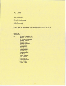 Memorandum from Mark H. McCormack to golf committee