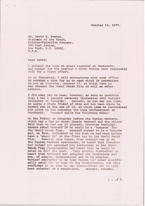 Letter from Mark H. McCormack to David R. Foster