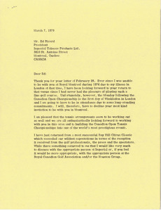 Letter from Mark H. McCormack to Ed Ricard