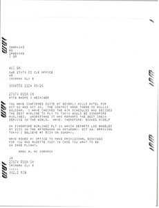 Telex prinotut from Mark H. McCormack to Andre J. Heiniger