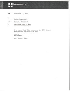 Memorandum from Mark H. McCormack to Brian Roggenburk