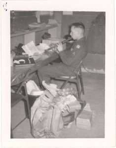 Conrad D. Totman playing recorder