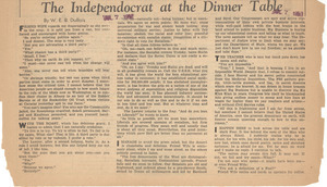 The independocrat at the dinner table