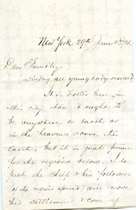 Letter from Joseph Lyman to Lyman Family