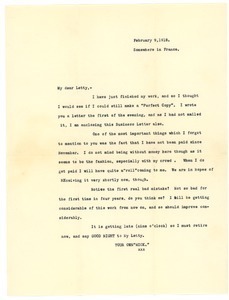 Letter from Frank F. Newth to Letitia Crane