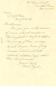 Letter from William E. Taylor to The Crisis