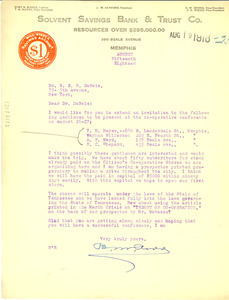 Letter from Bert M. Roddy to W. E. B. Du Bois