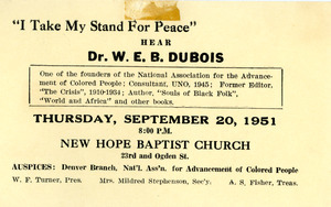 W. E. B. Du Bois speech advertisement