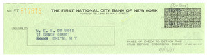 Banking receipt of check