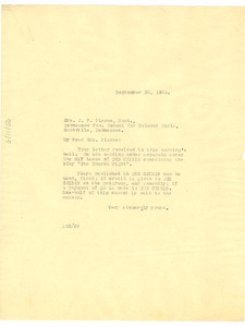 Letter from Crisis to Mrs. J. F. Pierce