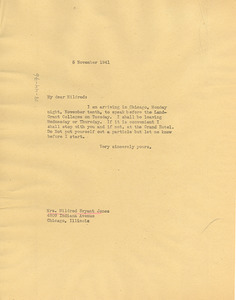 Letter from W. E. B. Du Bois to Mildred Bryant Jones