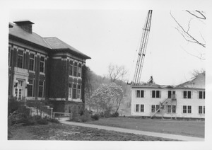 Demolition of the Mathematics Building near Fernald Hall