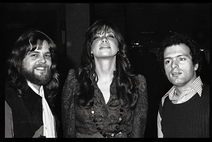 Stu Werbin, Carly Simon, and Al Perry at Elektra Records party (l. to r.)