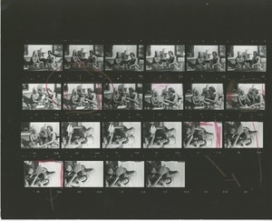 Contact sheet with images of Mrs. H. Lawrence Bogert, Jr. and Mrs. William S. Kilborne discussing plans for a dinner and reception honoring participants of Project DIADEM