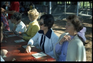 Women playing bingo at the picnic, Pine Beach